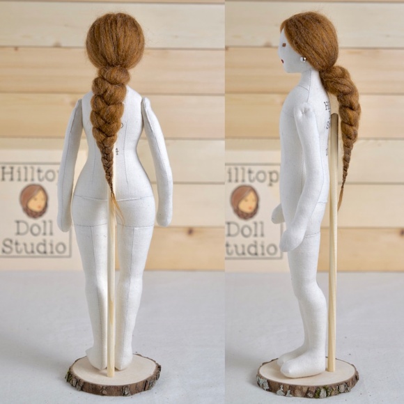 Fabric Doll "Clara" Handcrafted Textile Cloth Heirloom Primitive Doll - Picture 7 of 14